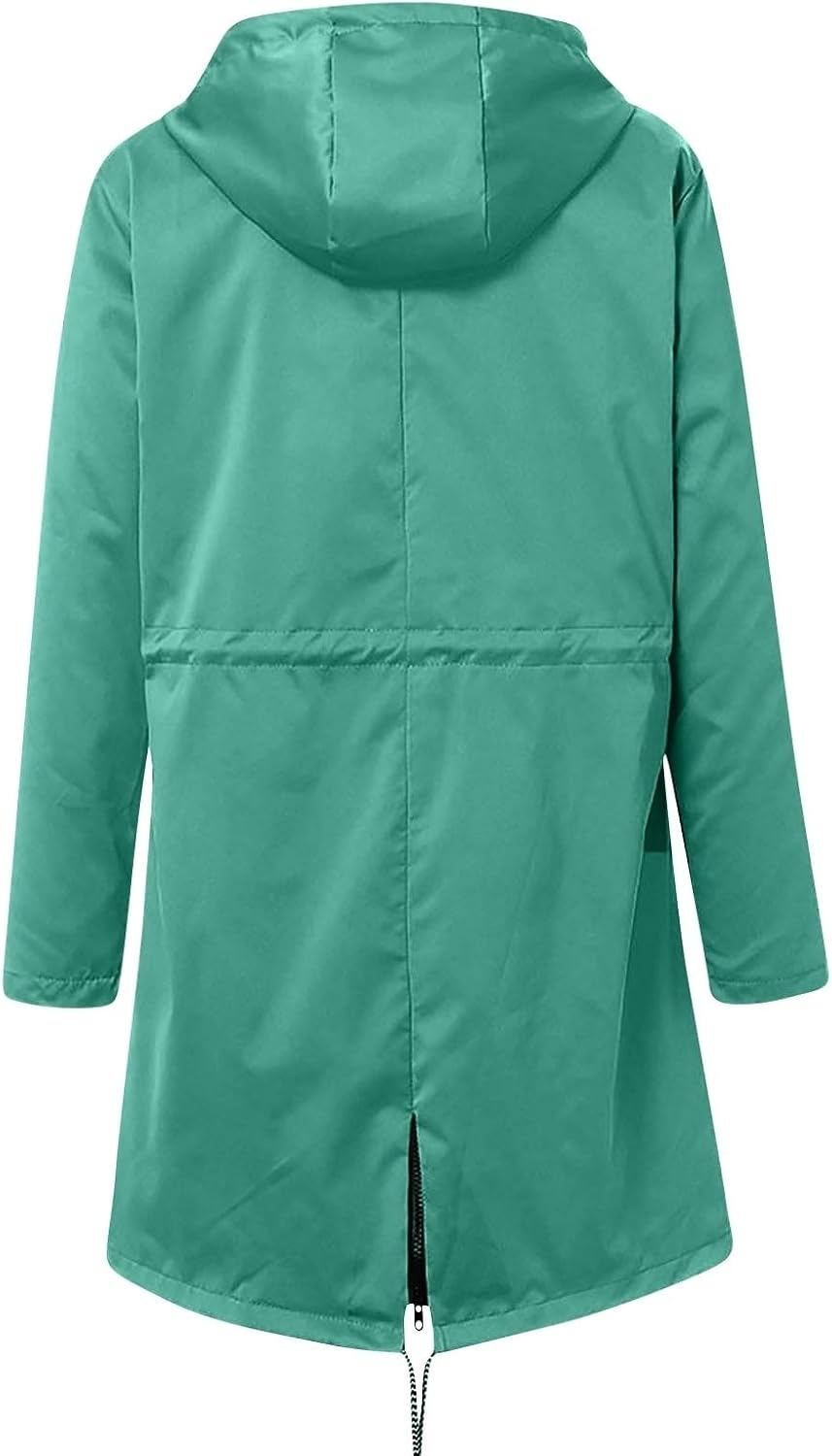 image:imageNAMTYQX Womens Hooded Raincoat Lightweight Fit Plus Size Waterproof Dressy Zip up Rain Jacket Windbreaker with PocketsZcyan