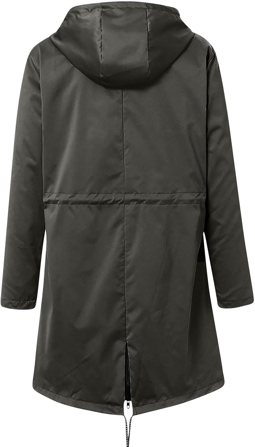 image:imageNAMTYQX Womens Hooded Raincoat Lightweight Fit Plus Size Waterproof Dressy Zip up Rain Jacket Windbreaker with PocketsZdark Gray