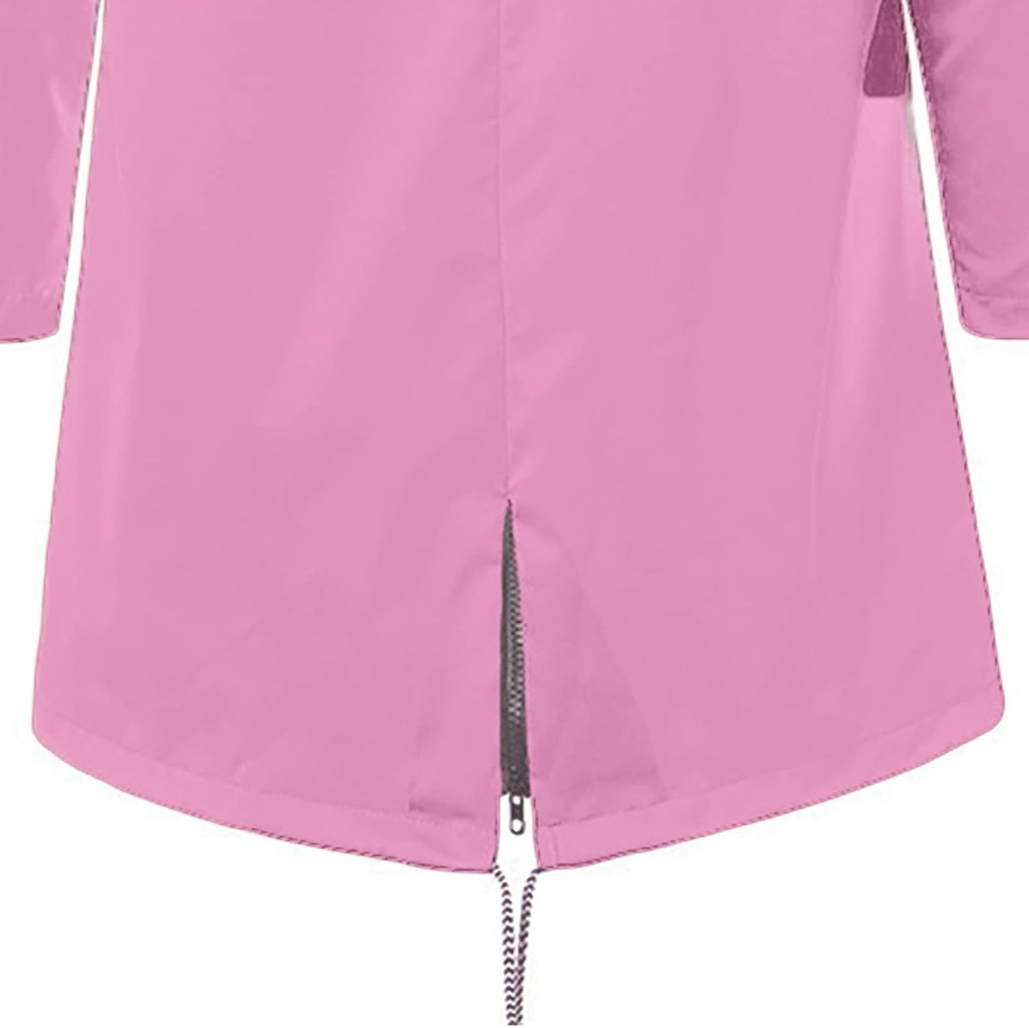 image:imageNAMTYQX Womens Hooded Raincoat Lightweight Fit Plus Size Waterproof Dressy Zip up Rain Jacket Windbreaker with PocketsZpink