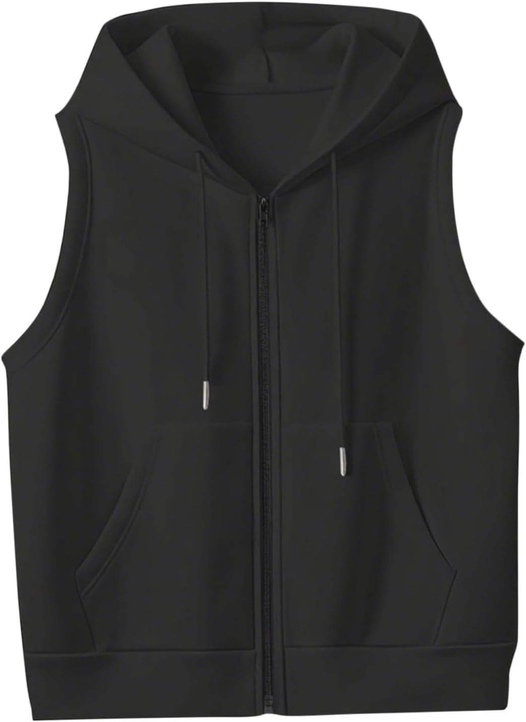 image:imageWomens Oversized Zip Up Sweatshirts Sleeveless Hoodie Lightweight Jackets Vest Plus Size Fall Lightweight CoatBlack
