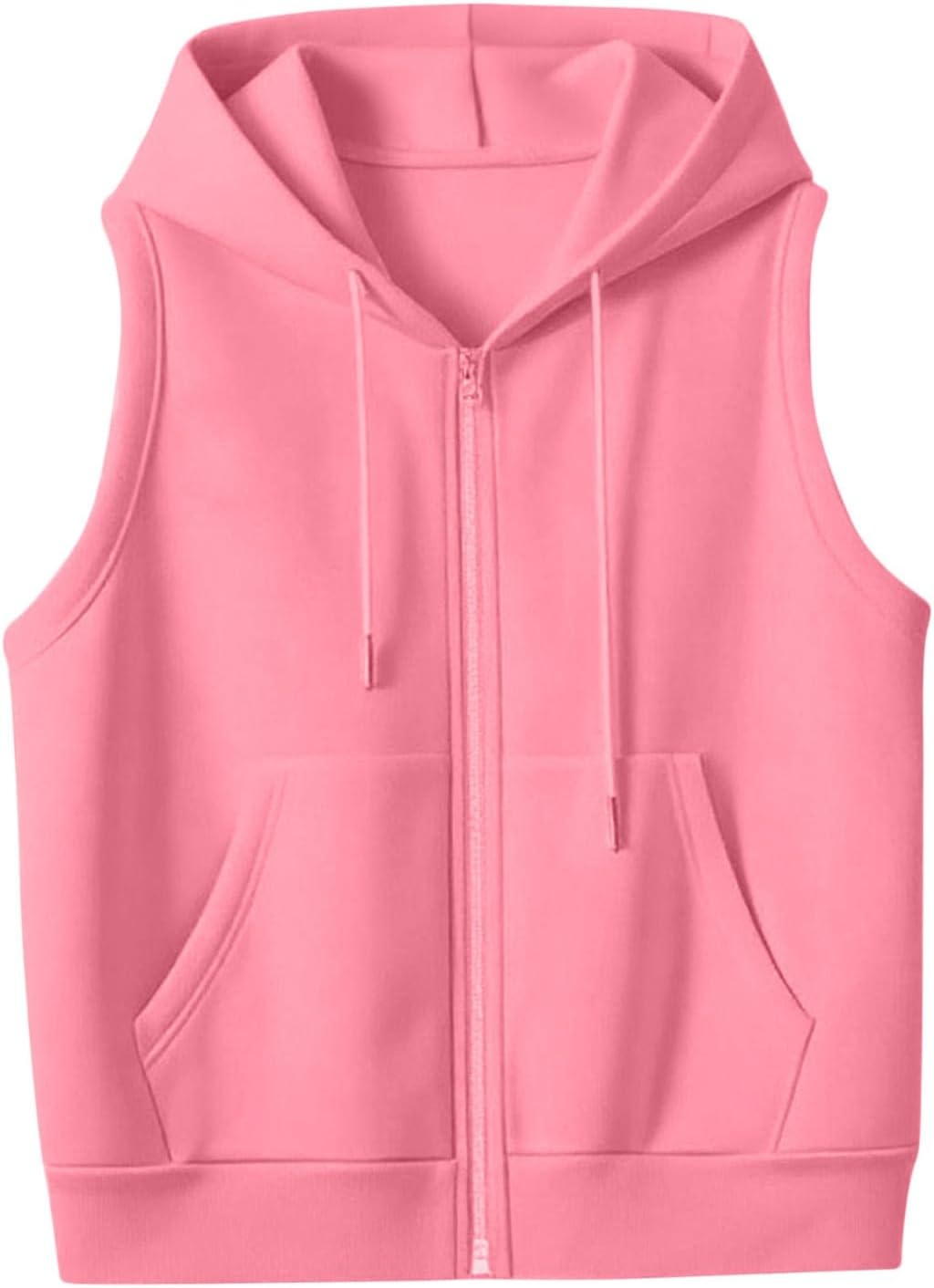 image:imageWomens Oversized Zip Up Sweatshirts Sleeveless Hoodie Lightweight Jackets Vest Plus Size Fall Lightweight CoatPink