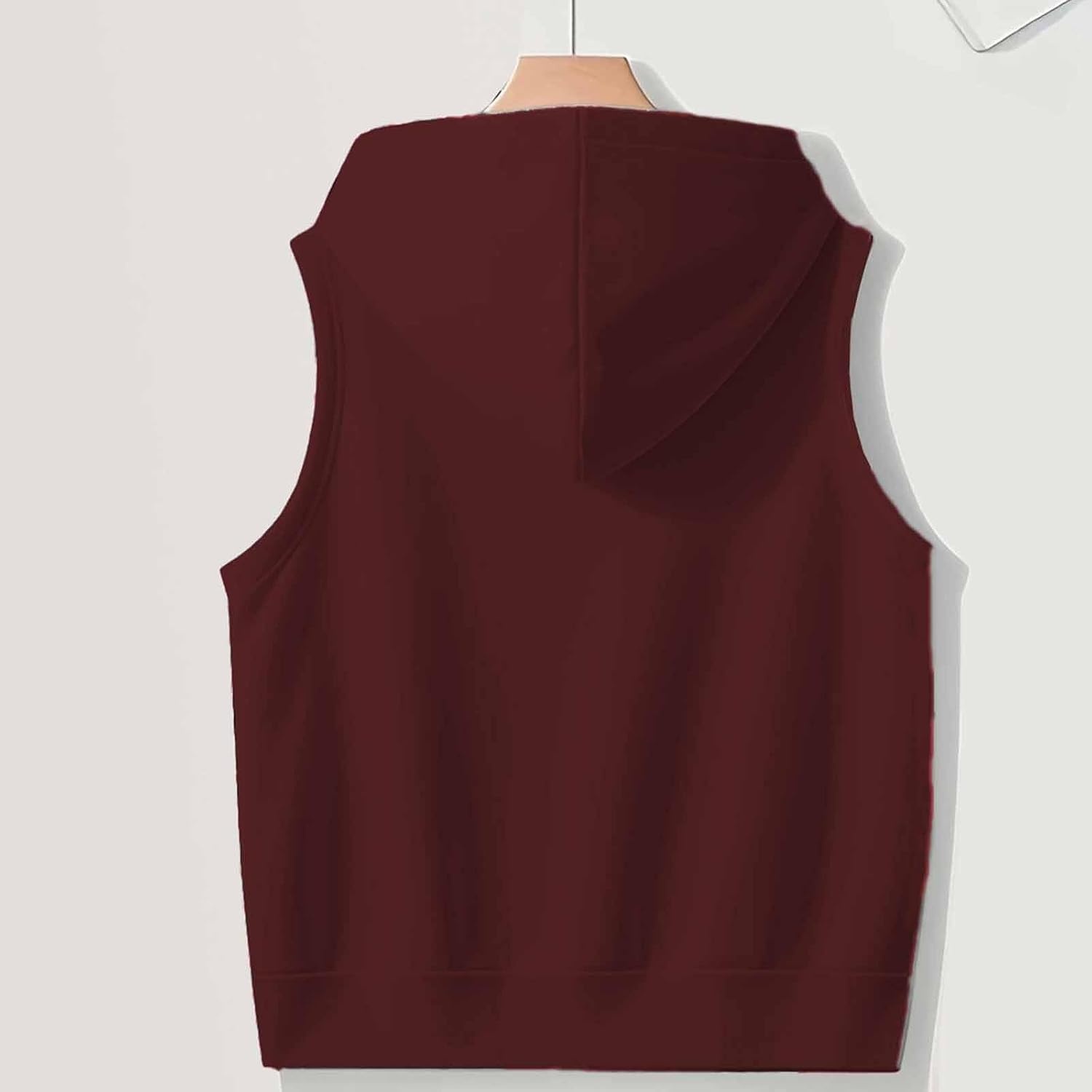 image:imageWomens Oversized Zip Up Sweatshirts Sleeveless Hoodie Lightweight Jackets Vest Plus Size Fall Lightweight CoatWine