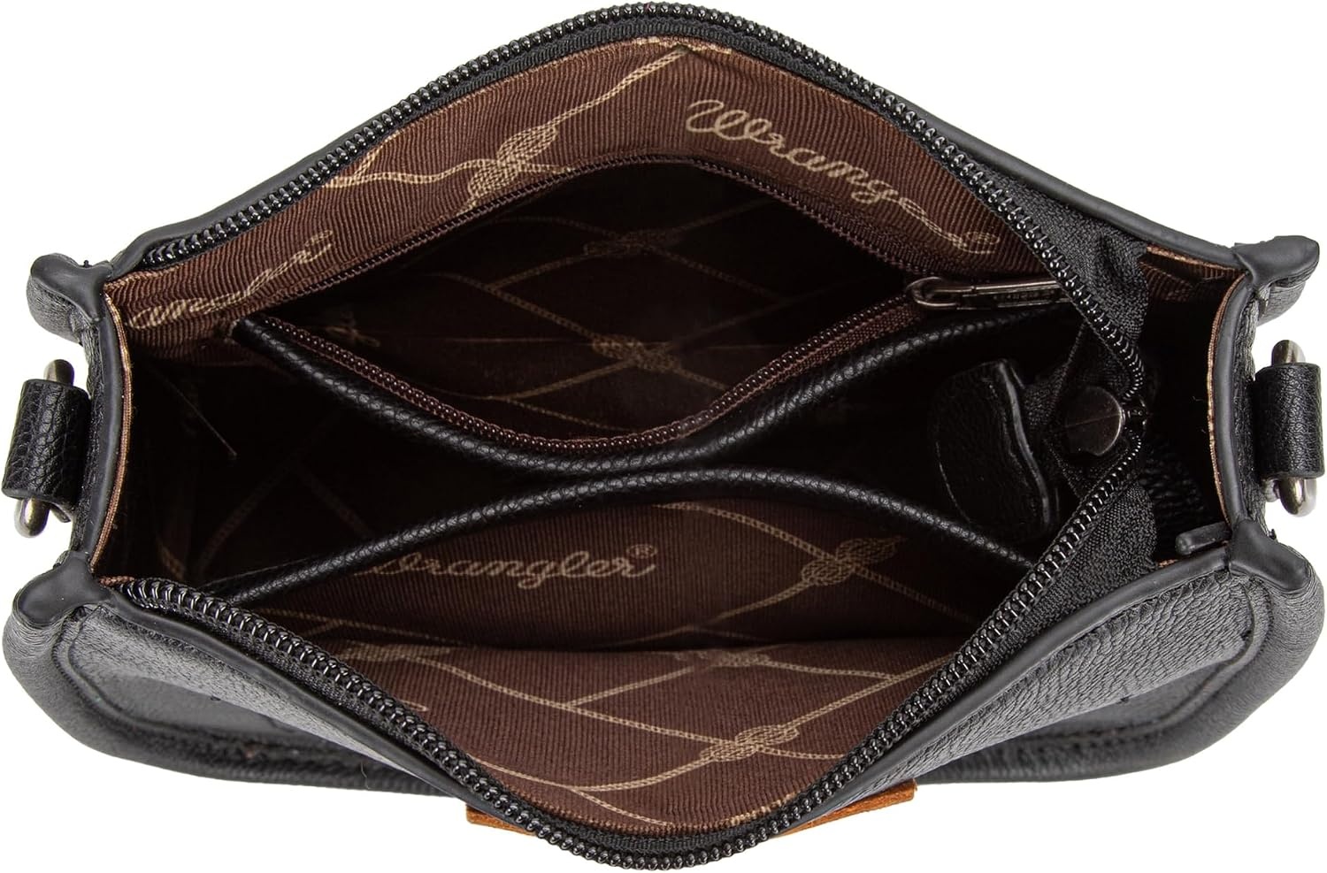 image:imageWrangler Small Crossbody Bag for Women Mini Shoulder Purse with Adjustable Strap Vegan Leather Phone PurseBlack