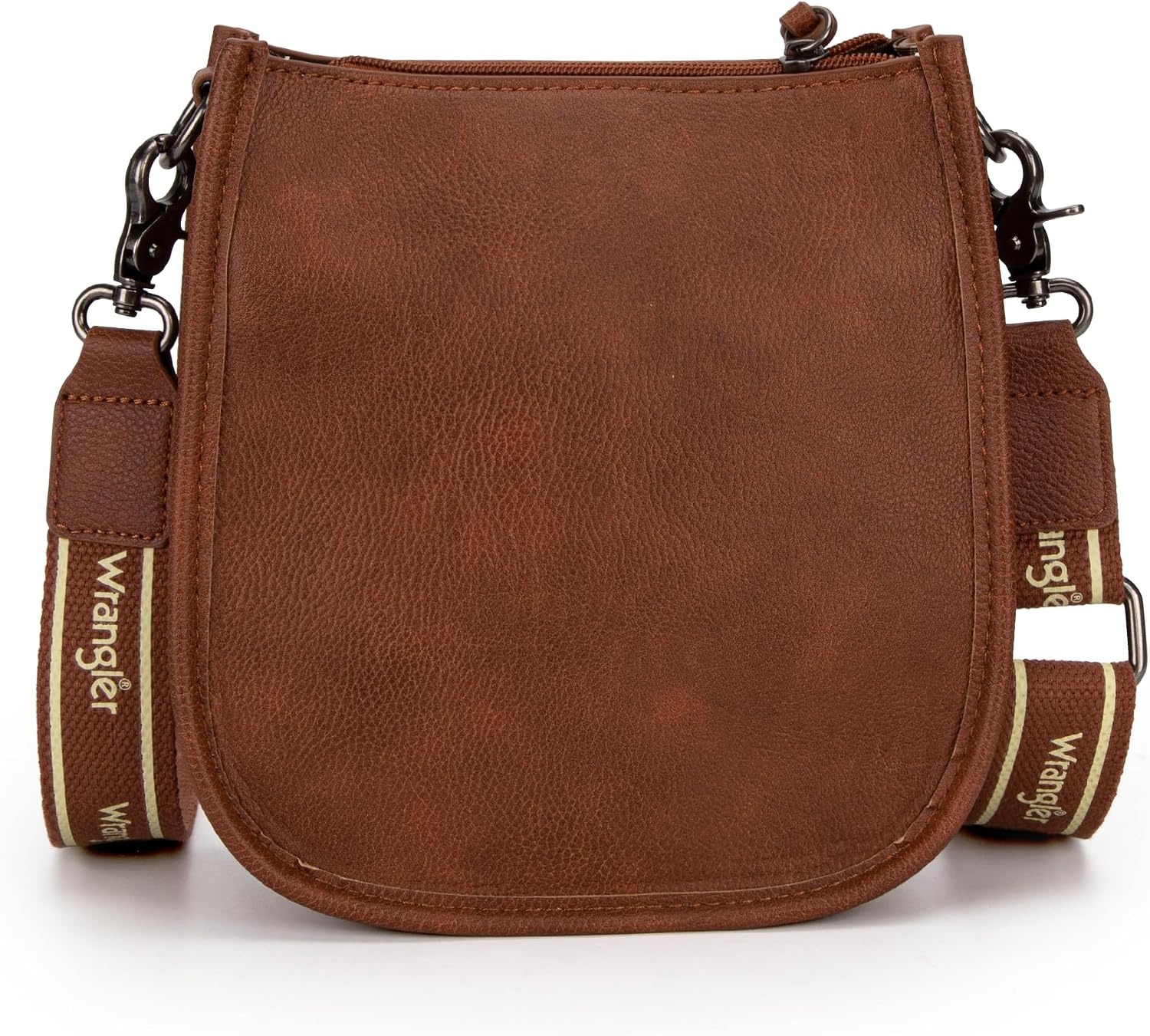 image:imageWrangler Small Crossbody Bag for Women Mini Shoulder Purse with Adjustable Strap Vegan Leather Phone PurseChestnut Brown