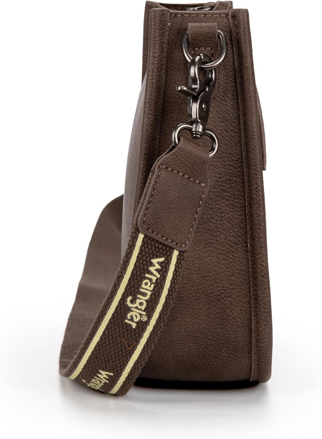 image:imageWrangler Small Crossbody Bag for Women Mini Shoulder Purse with Adjustable Strap Vegan Leather Phone PurseChocolate Brown