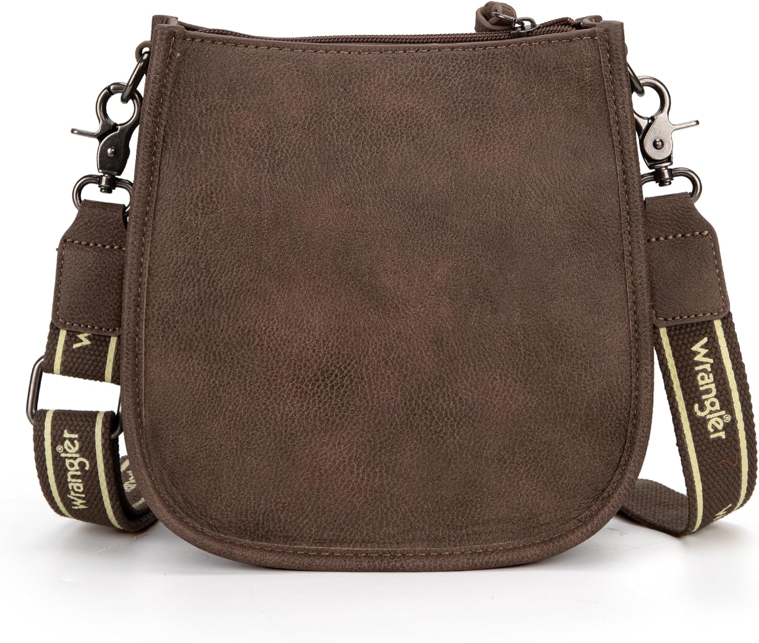 image:imageWrangler Small Crossbody Bag for Women Mini Shoulder Purse with Adjustable Strap Vegan Leather Phone PurseChocolate Brown