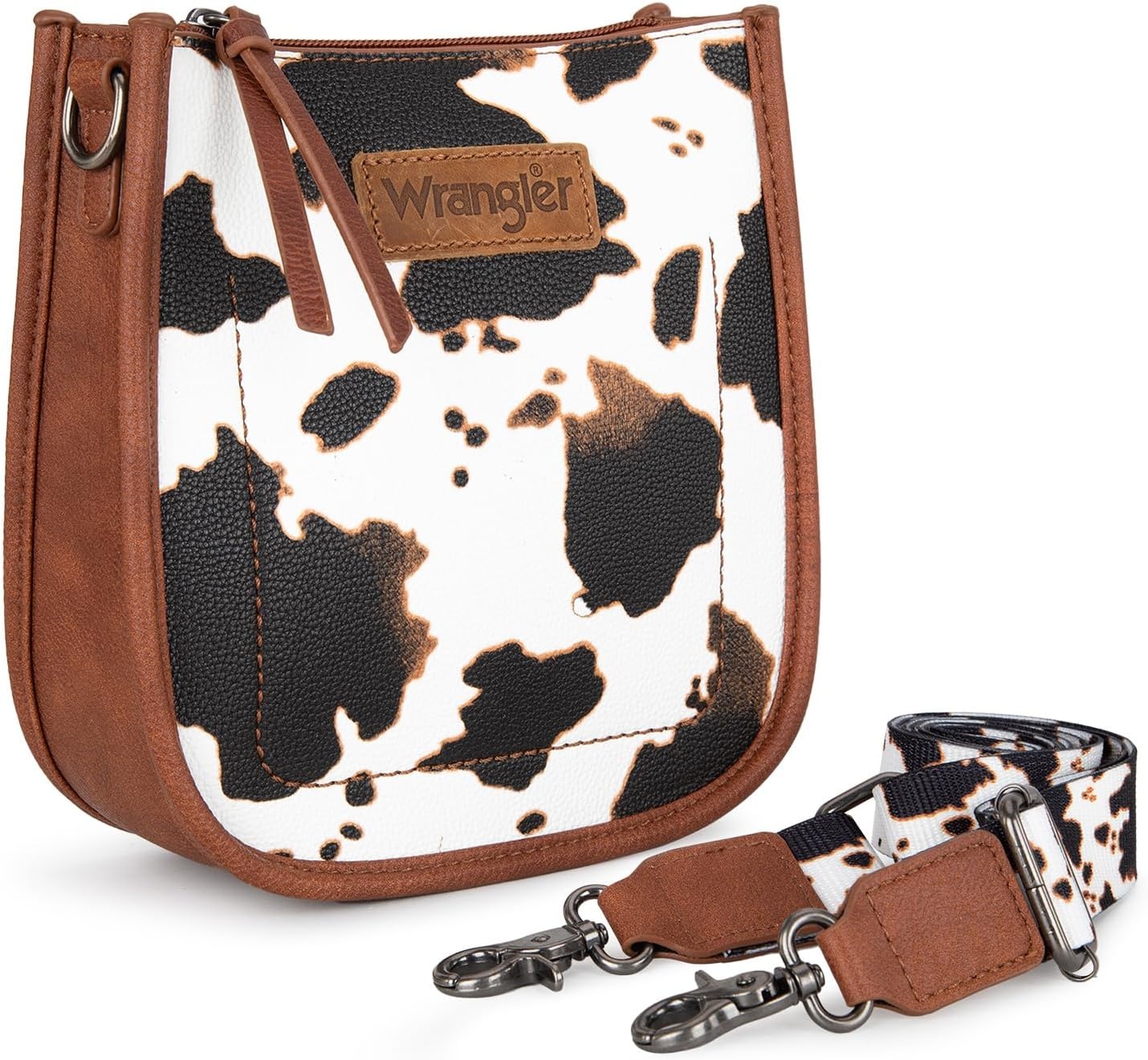 image:imageWrangler Small Crossbody Bag for Women Mini Shoulder Purse with Adjustable Strap Vegan Leather Phone PurseCow