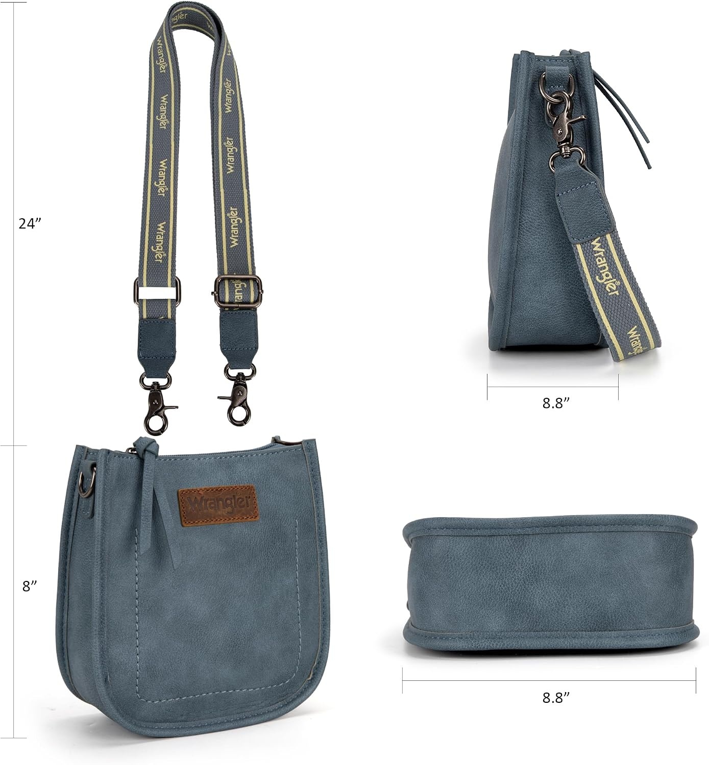 image:imageWrangler Small Crossbody Bag for Women Mini Shoulder Purse with Adjustable Strap Vegan Leather Phone PurseJean
