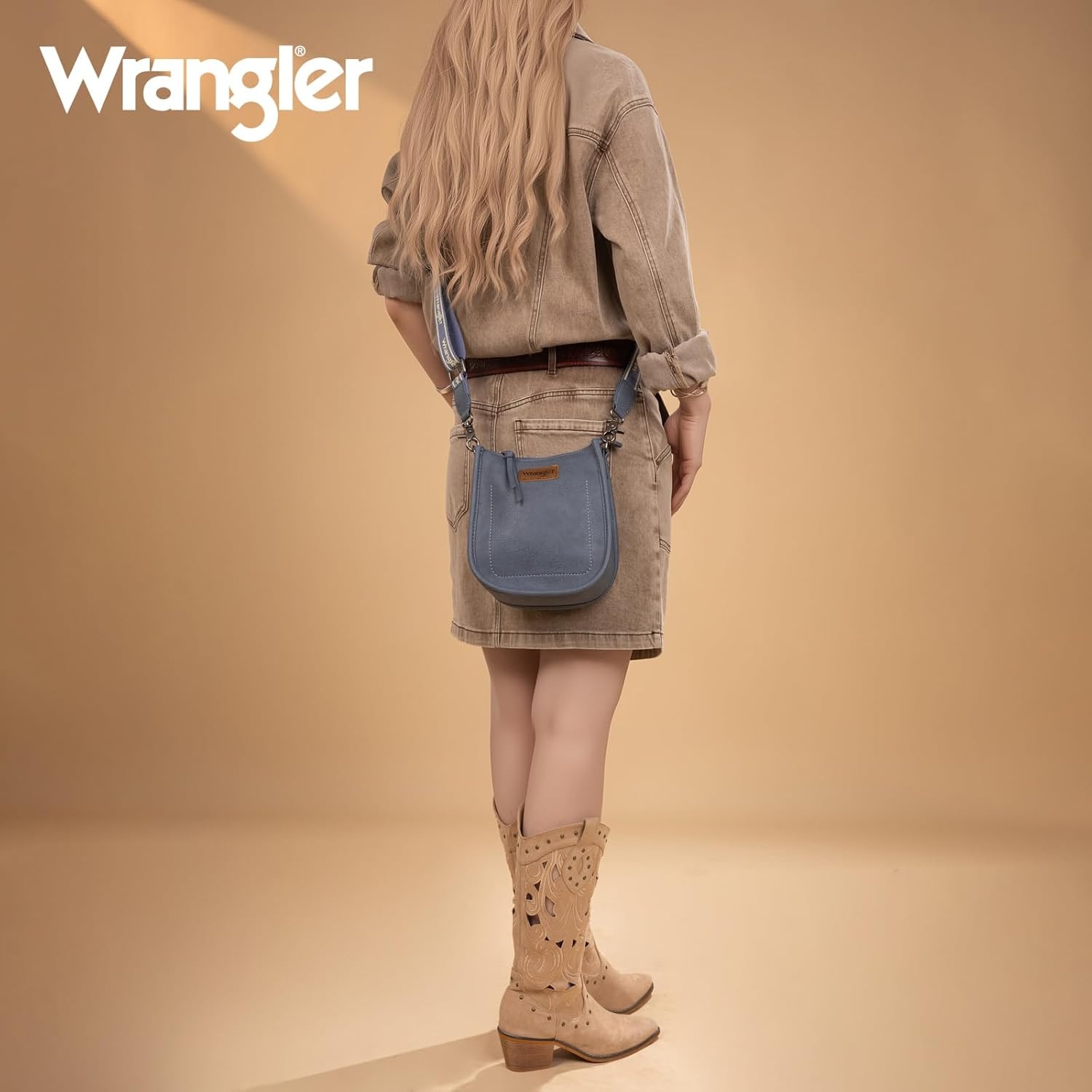 image:imageWrangler Small Crossbody Bag for Women Mini Shoulder Purse with Adjustable Strap Vegan Leather Phone PurseJean