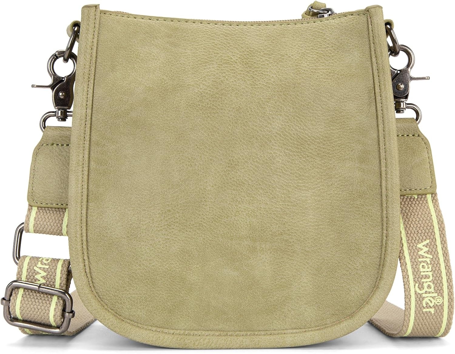 image:imageWrangler Small Crossbody Bag for Women Mini Shoulder Purse with Adjustable Strap Vegan Leather Phone PurseOlive Green Red