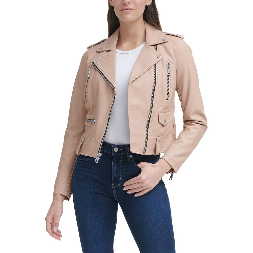 image:imageLevis Womens Faux Leather Contemporary Motorcycle Jacket Standard and PlusBiscotti