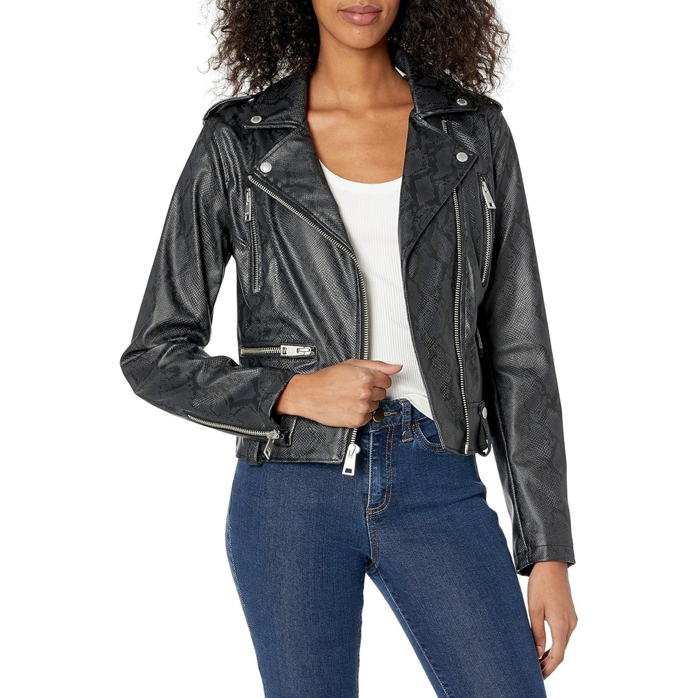 image:imageLevis Womens Faux Leather Contemporary Motorcycle Jacket Standard and PlusBlack Snake