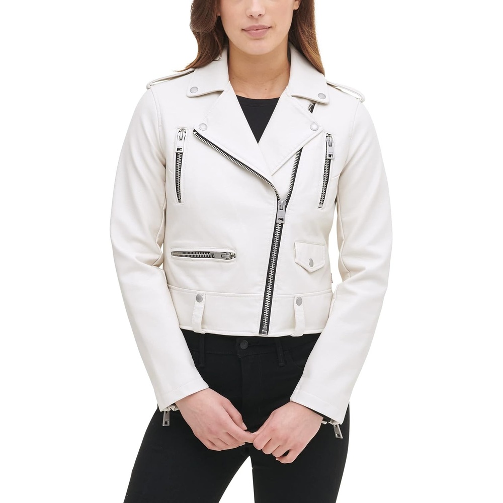 image:imageLevis Womens Faux Leather Contemporary Motorcycle Jacket Standard and PlusOyster