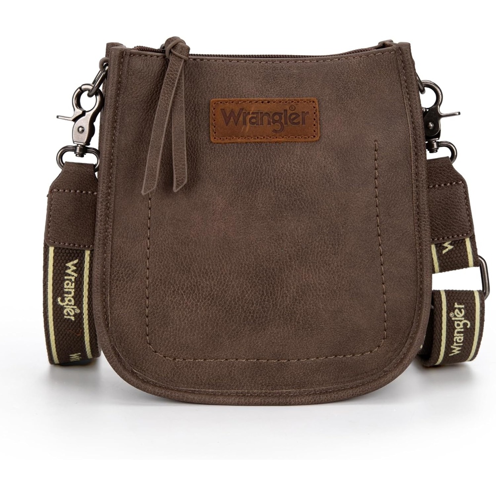 image:imageWrangler Small Crossbody Bag for Women Mini Shoulder Purse with Adjustable Strap Vegan Leather Phone PurseChocolate Brown