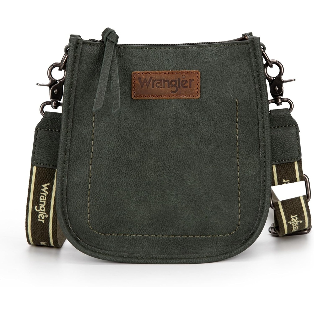 image:imageWrangler Small Crossbody Bag for Women Mini Shoulder Purse with Adjustable Strap Vegan Leather Phone PurseGreen