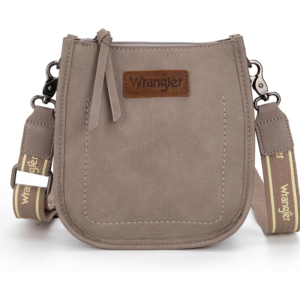 image:imageWrangler Small Crossbody Bag for Women Mini Shoulder Purse with Adjustable Strap Vegan Leather Phone PurseKhaki