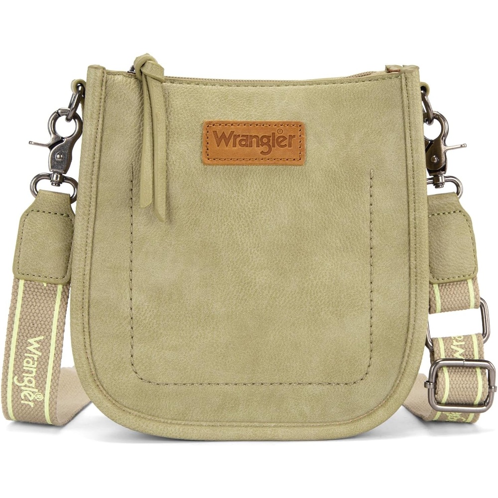 image:imageWrangler Small Crossbody Bag for Women Mini Shoulder Purse with Adjustable Strap Vegan Leather Phone PurseOlive Green Red