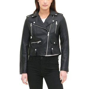 Levi’s Women’s Faux Leather Contemporary Motorcycle Jacket (Standard and Plus)(Black)