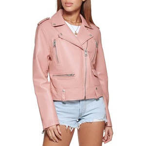 Levi’s Women’s Faux Leather Contemporary Motorcycle Jacket (Standard and Plus)(Cameo Brown)
