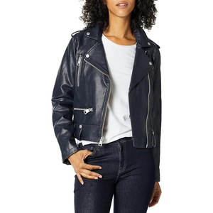 Levi’s Women’s Faux Leather Contemporary Motorcycle Jacket (Standard and Plus)(Navy)
