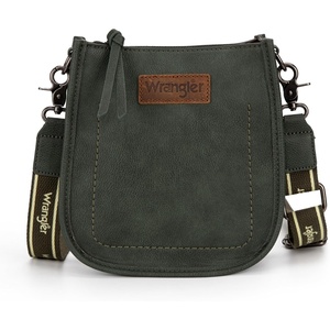 Wrangler Small Crossbody Bag for Women, Mini Shoulder Purse with Adjustable Strap, Vegan Leather Phone Purse(Green)