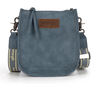 Wrangler Small Crossbody Bag for Women, Mini Shoulder Purse with Adjustable Strap, Vegan Leather Phone Purse(Jean)