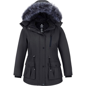 wantdo Women’s Plus Size Winter Coat Waterproof Puffer Parka Jacket Hood | Heavyweight Winter Parka,Removable Faux Fur Hood,Windproof,Winter Coats for Snowy Cold Weather,Out&Interior Multi-pockets(Dark Grey)
