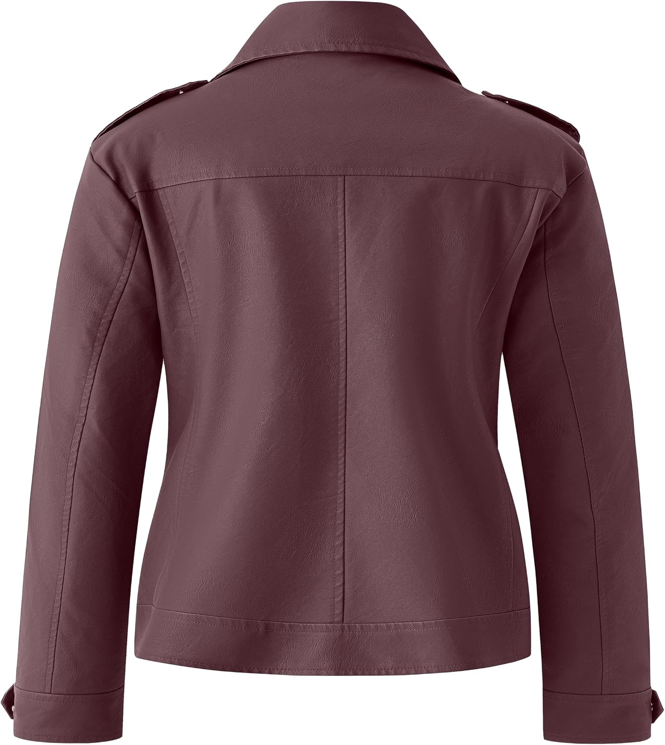 image:imagewantdo Womens Plus Size Faux Leather Jacket Motorcycle Biker Jacket Lapel Collar Cropped Leather JacketWestern Style for Daily OutingsBusiness CasualMotorcycle Riding amp Outdoor ActivitiesWine Red