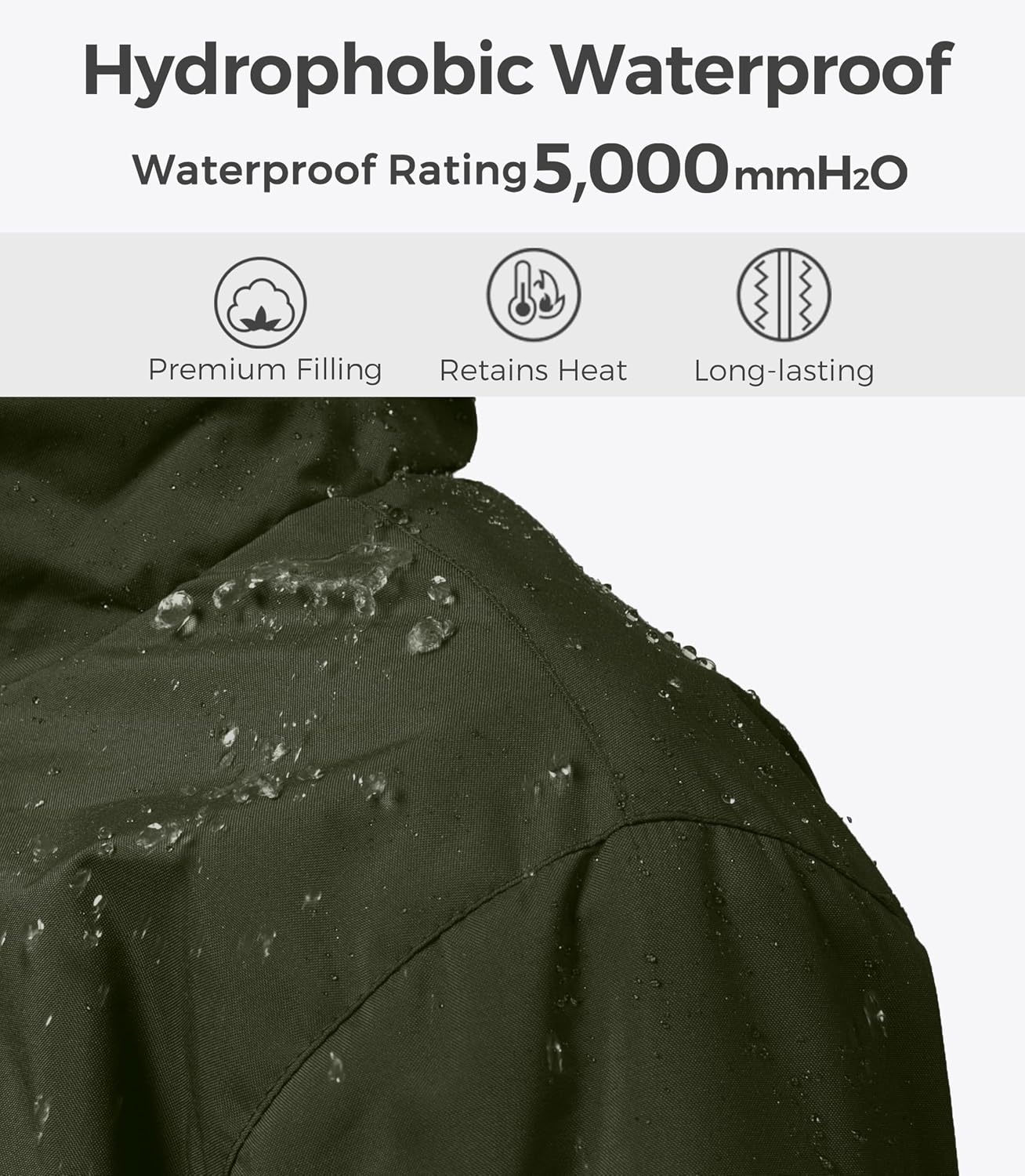 image:imagewantdo Womens Plus Size Winter Coat Waterproof Puffer Parka Jacket Hood Heavyweight Winter ParkaRemovable Faux Fur HoodWindproofWinter Coats for Snowy Cold WeatherOutampInterior MultipocketsArmy Green