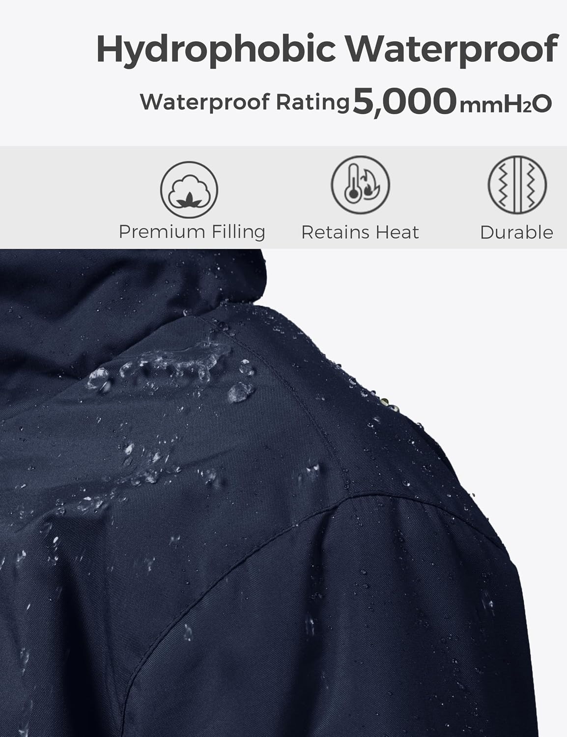 image:imagewantdo Womens Plus Size Winter Coat Waterproof Puffer Parka Jacket Hood Heavyweight Winter ParkaRemovable Faux Fur HoodWindproofWinter Coats for Snowy Cold WeatherOutampInterior MultipocketsNavy