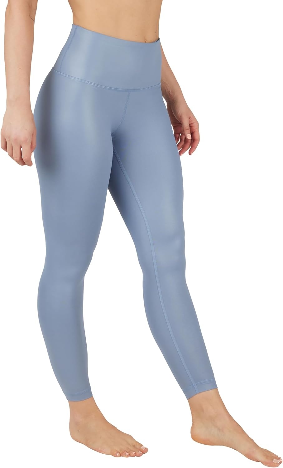 image:image90 Degree By Reflex Womens Faux Leather Leggings Matte High Waisted High Shine Faux Leather Ankle LeggingsFlint Stone