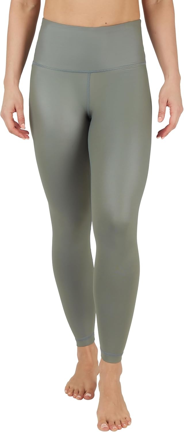 image:image90 Degree By Reflex Womens Faux Leather Leggings Matte High Waisted High Shine Faux Leather Ankle LeggingsMulled Basil