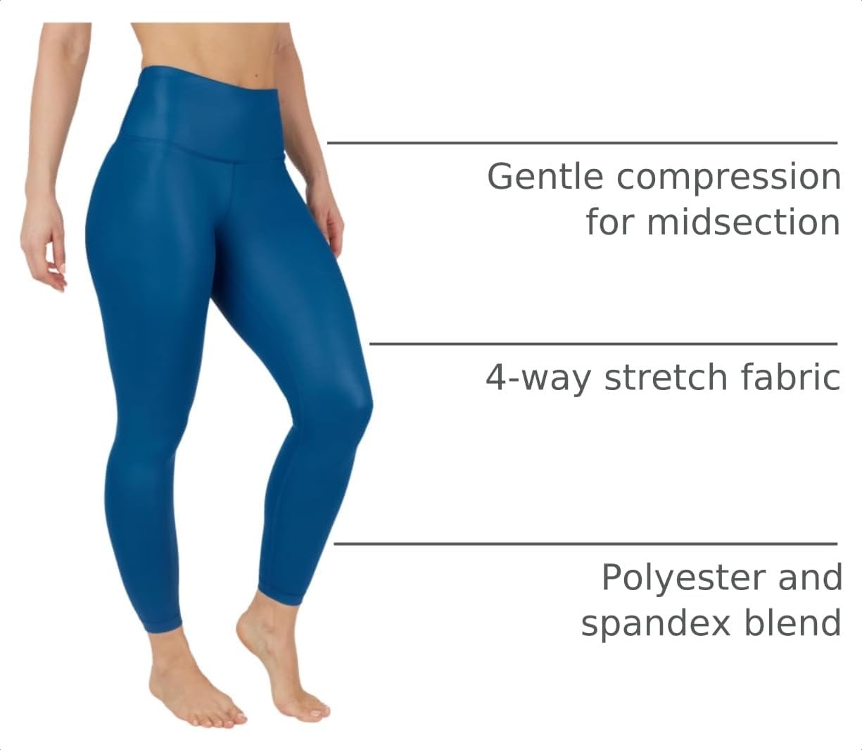 image:image90 Degree By Reflex Womens Faux Leather Leggings Matte High Waisted High Shine Faux Leather Ankle LeggingsPoseidon