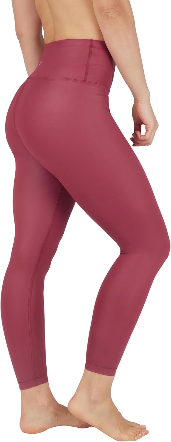 image:image90 Degree By Reflex Womens Faux Leather Leggings Matte High Waisted High Shine Faux Leather Ankle LeggingsRouge