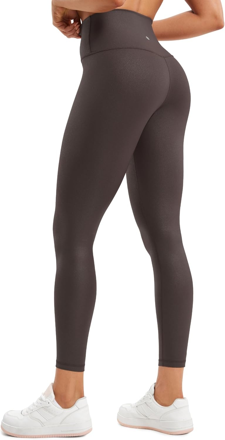 image:imageCRZ YOGA Matte Faux Leather Leggings 25Hot Fudge Brown Foil