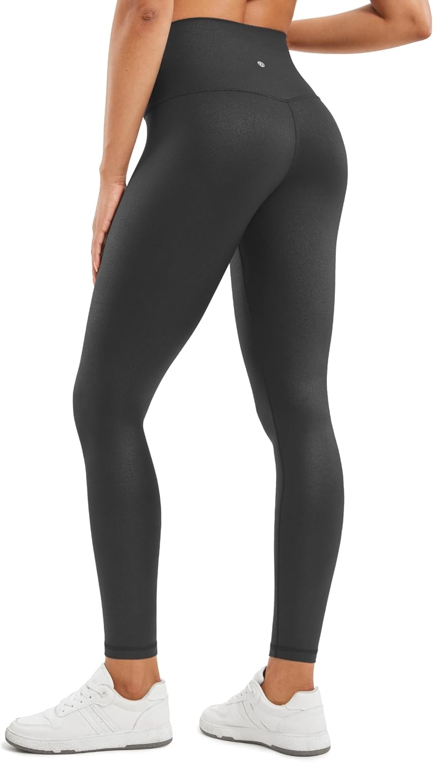 image:imageCRZ YOGA Matte Faux Leather Leggings 28Black Foil Pattern