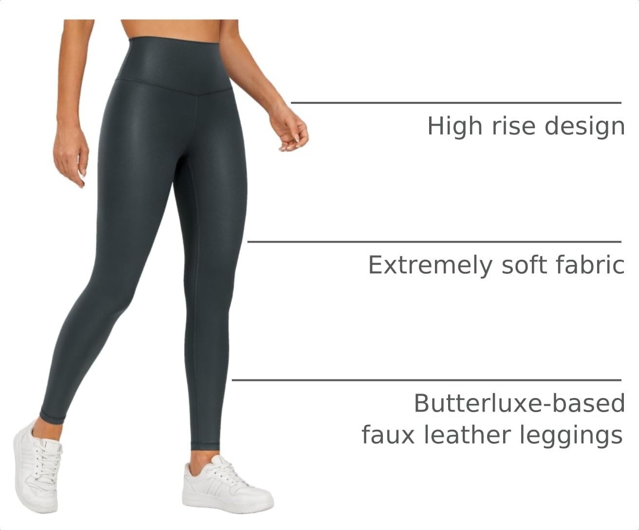 image:imageCRZ YOGA Matte Faux Leather Leggings 28Melanite Classic