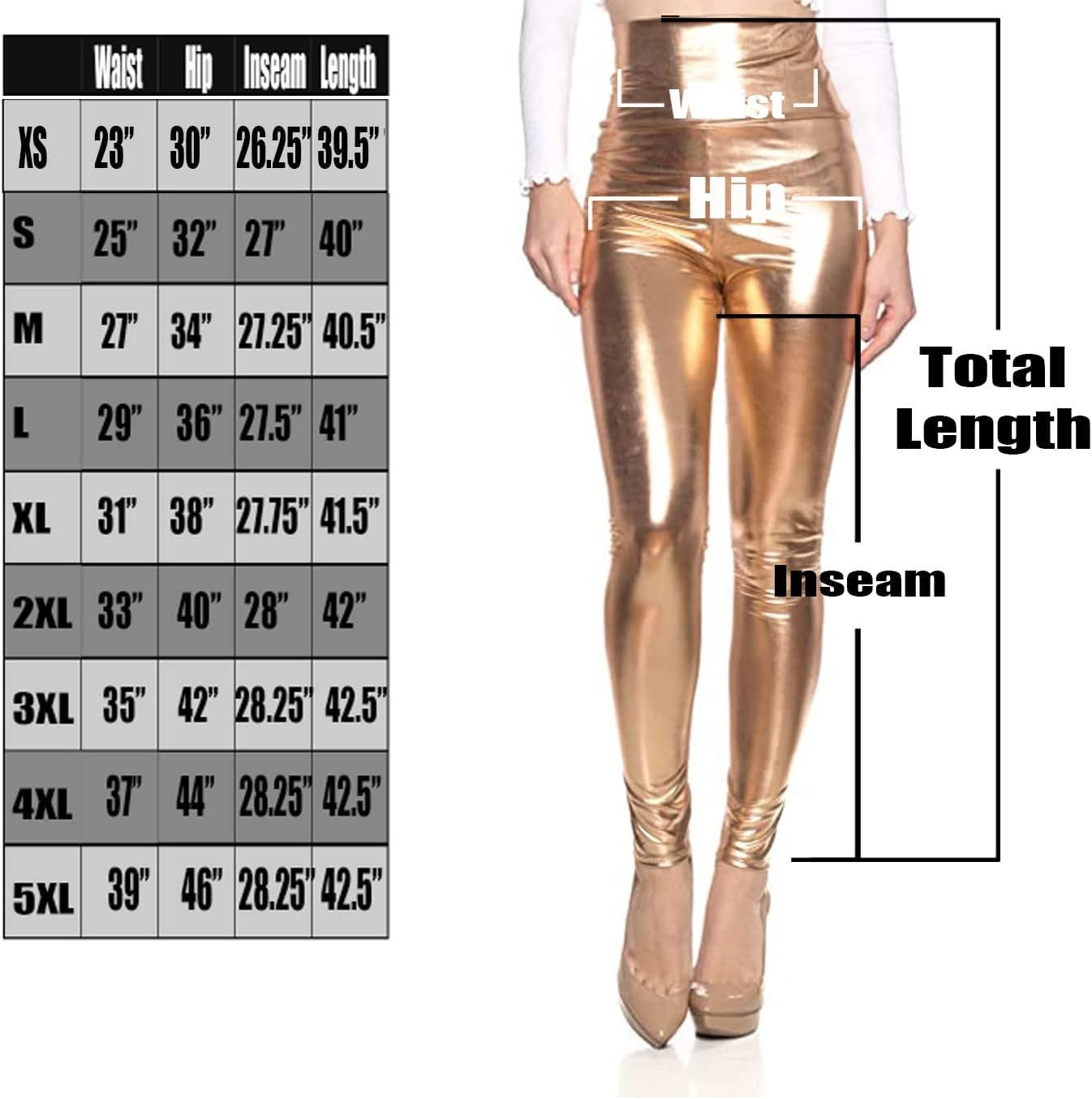 image:imageCemi Ceri Womens Faux Leather Leggings High Waisted Tummy Control Stretch Pants Dressy Shiny Slim Fit JeggingsRose Gold