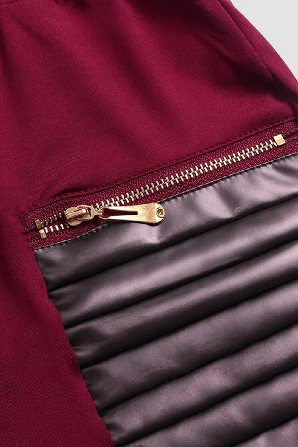 image:imageFlamingals Faux Leather Leggings for Women Tummy Control High WaistedBurgundy