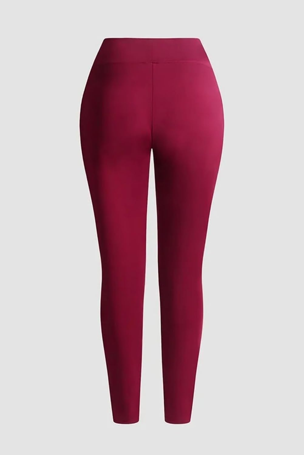 image:imageFlamingals Faux Leather Leggings for Women Tummy Control High WaistedBurgundy