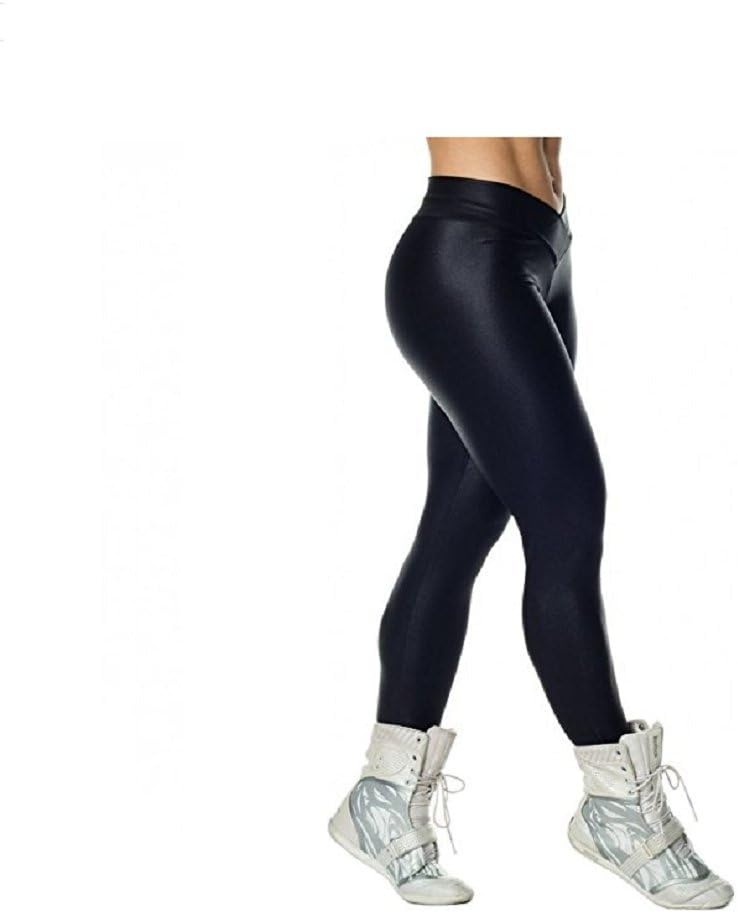 image:imageHupplle Fashion Neon Stretch Skinny Shiny Spandex Leggings PantsBlack