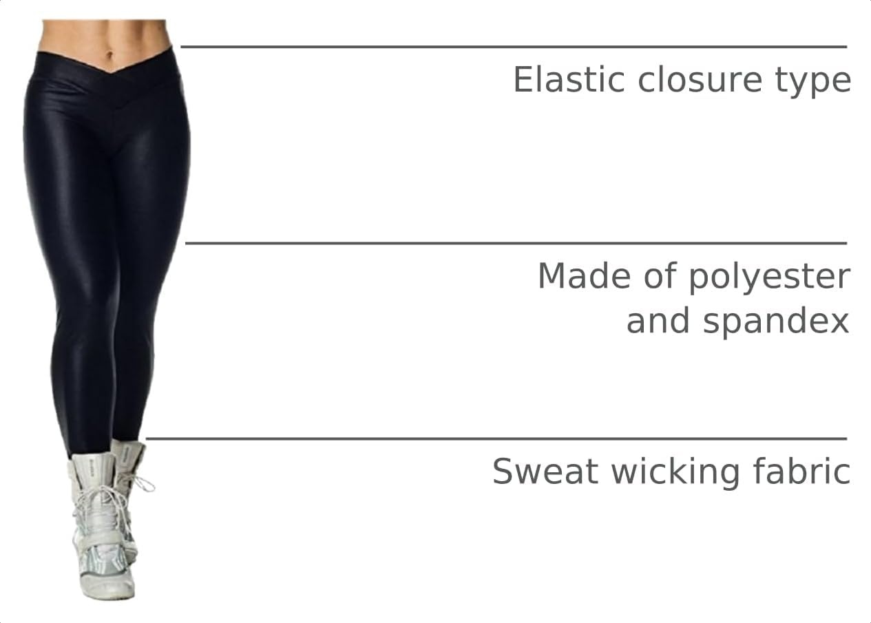 image:imageHupplle Fashion Neon Stretch Skinny Shiny Spandex Leggings PantsBlack