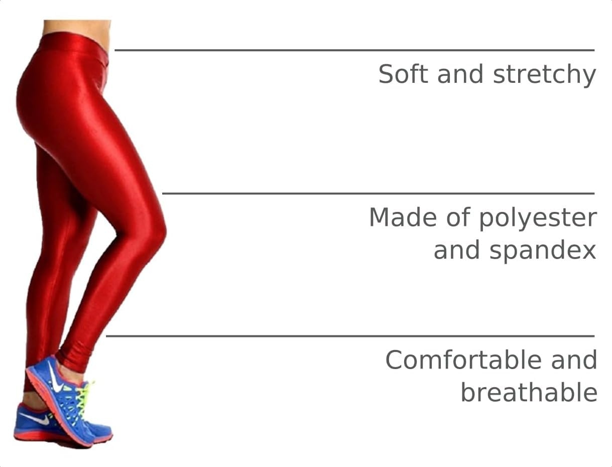 image:imageHupplle Fashion Neon Stretch Skinny Shiny Spandex Leggings PantsRed