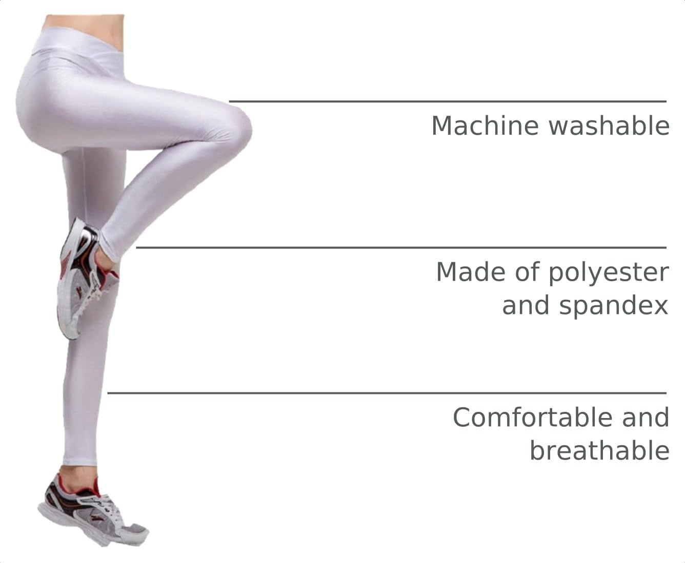 image:imageHupplle Fashion Neon Stretch Skinny Shiny Spandex Leggings PantsWhite