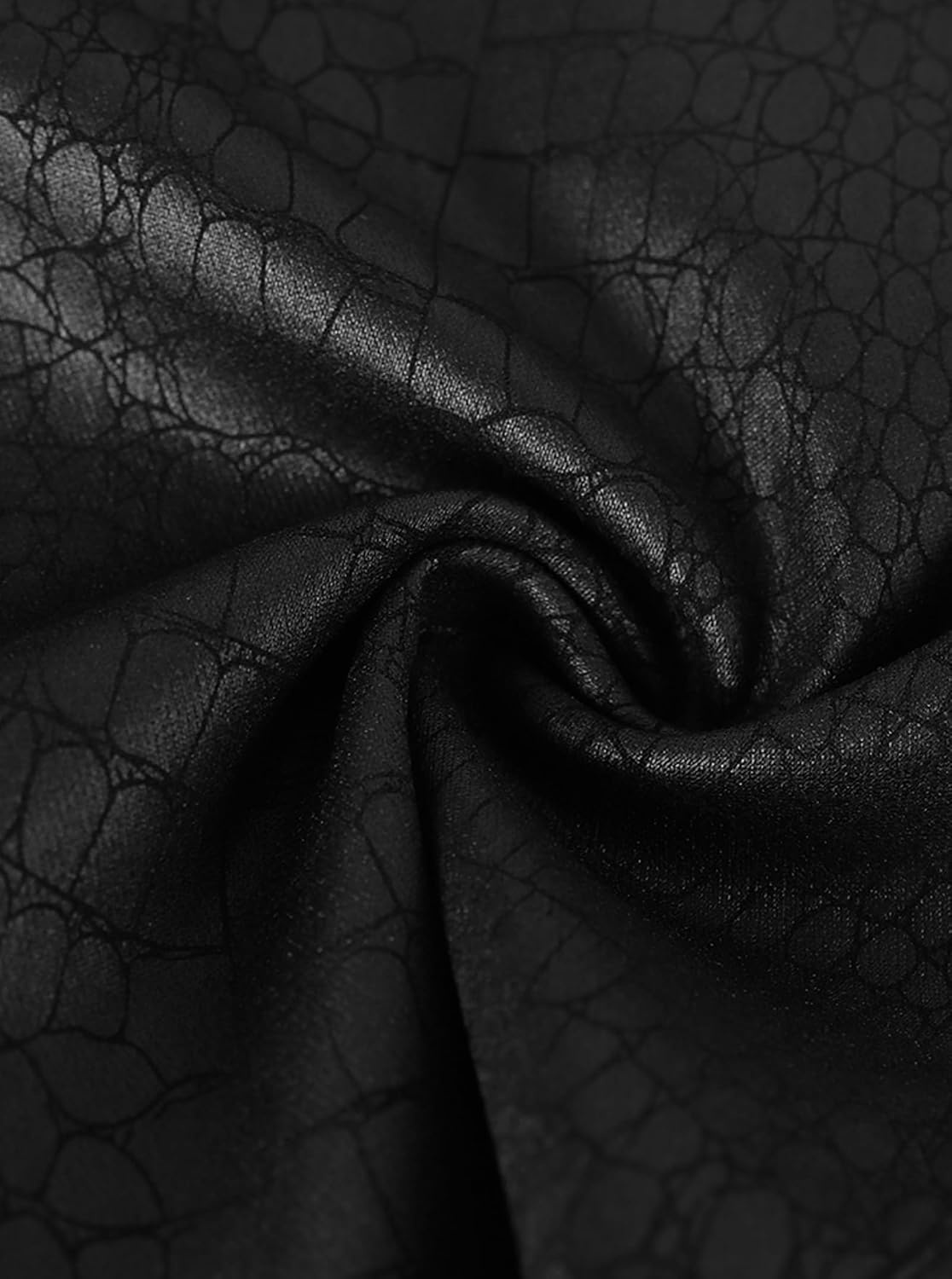 image:imageLeather Pants for Women High Waisted Skinny Tummy Control Thick Thermal Lined Stretch Sexy Push Up Pleather LeggingsBlackcrocodile Embossed