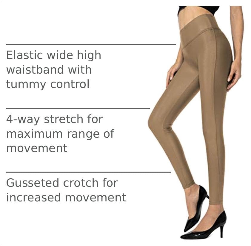 image:imageSANTINY Womens 25527 Faux Leather LeggingsBeech Wood