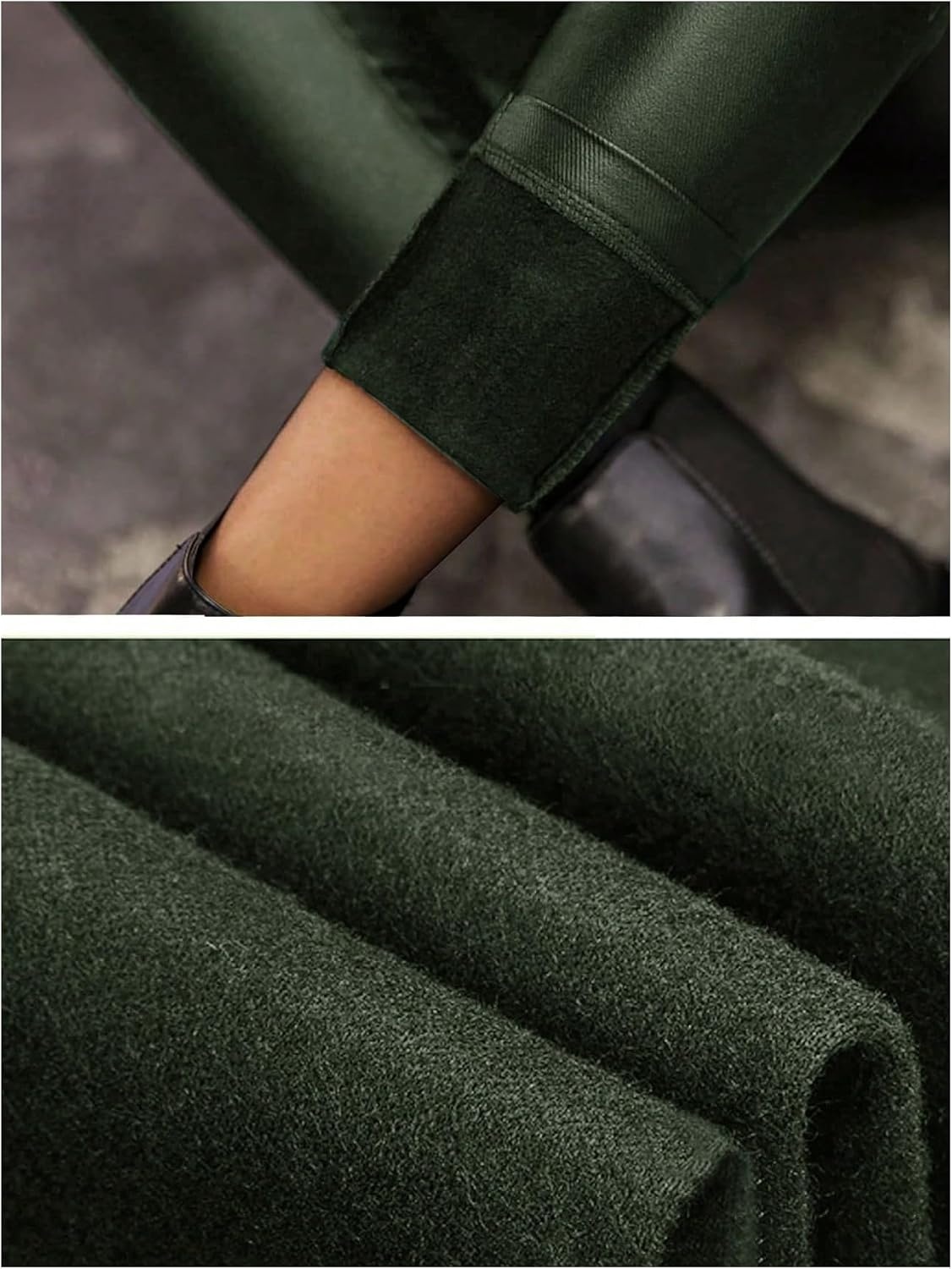 image:imageSHENHE Womens Faux Leather Pants Skinny Y2K Punk Leggings with PocketsArmy Green