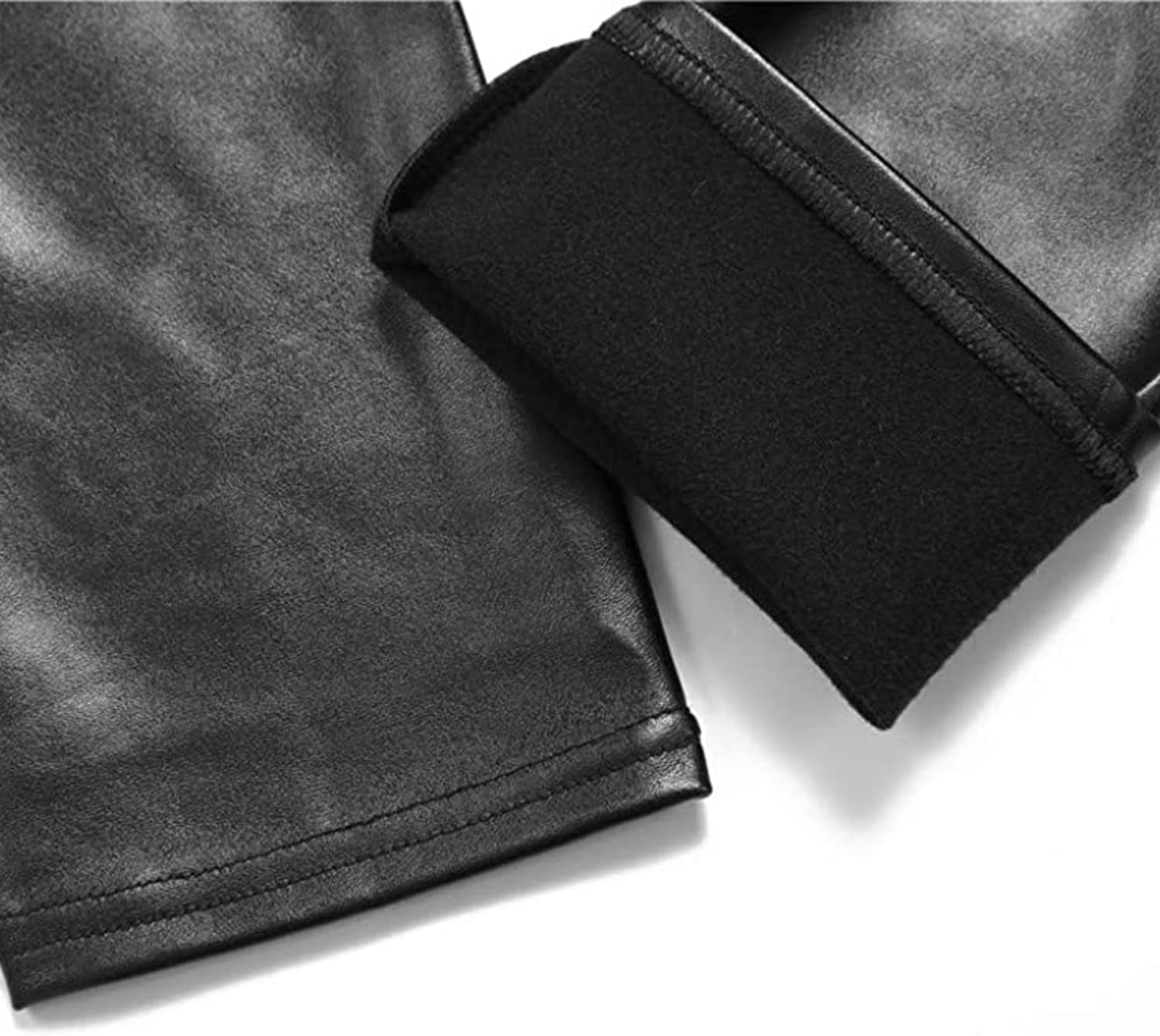image:imageSPLASHGRIP Womens Faux Leather Leggings High Waisted Slim Pleather PantsFleece Linedbrown