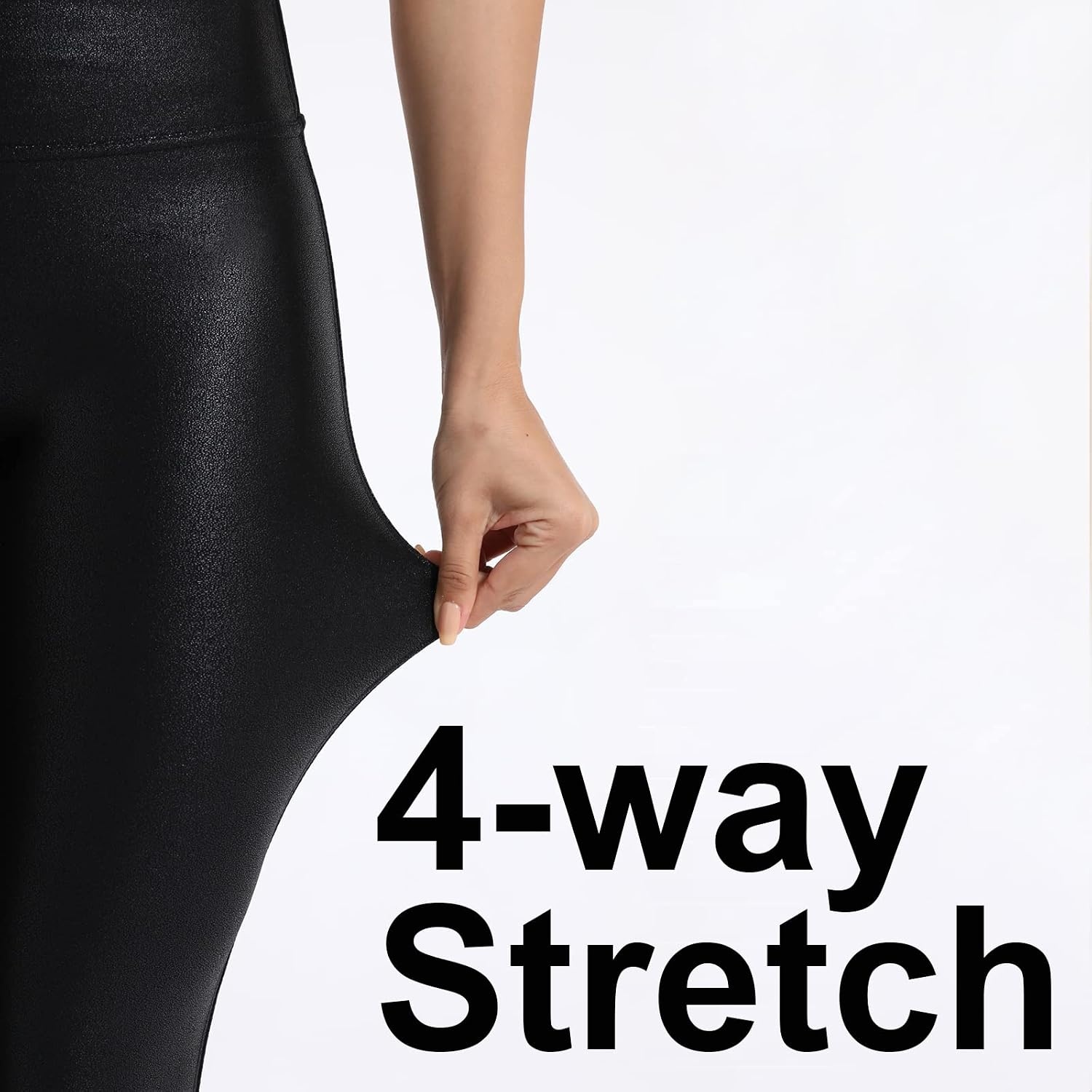 image:imageTagoo Faux Leather Leggings for Women Black High Waist Leather PantsBlack
