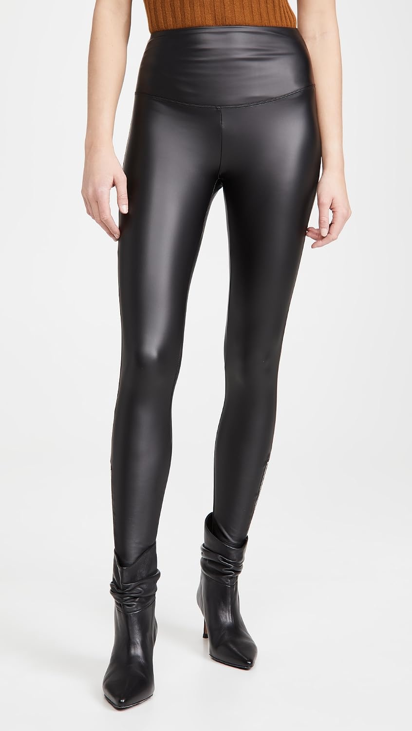 image:imageYummie Womens Faux Leather Shaping Legging with Side ZipBlack